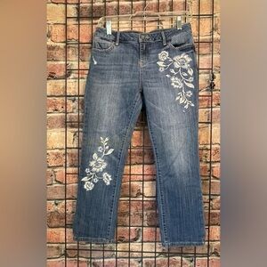 Simply Vera by Vera Wang embroidered capri mid rise jeans women’s size 6P